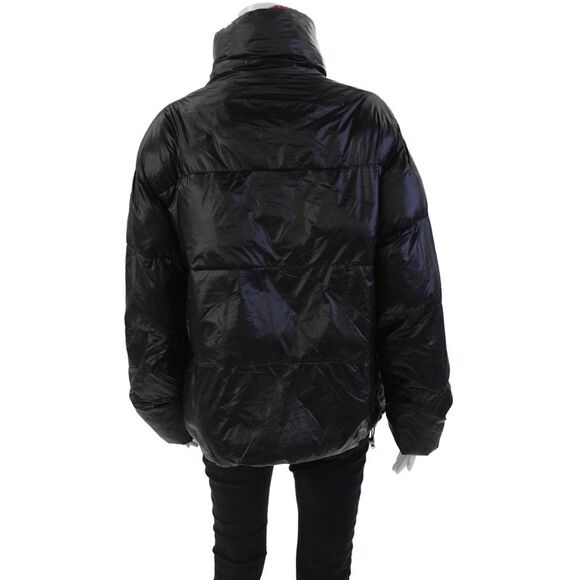 Michael Michael Kors Womens Full Zipper Puffer Jacket Black Size Medium - Picture 3 of 7